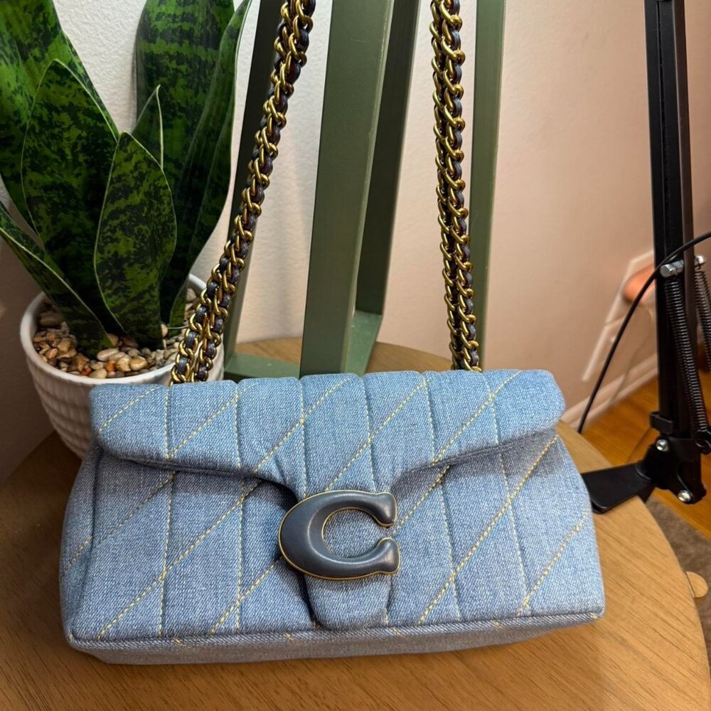 Coach quilted denim tabby 26